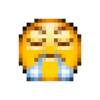😤 emoji, crying, sad, pixel art, pixelated telegram sticker