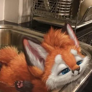 🤤 fox, animal, cute, adorable, domestic, red fox, animal in water telegram sticker