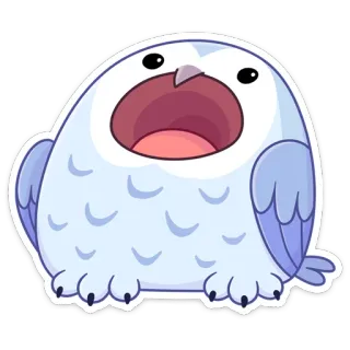 😮 búho, dibujos animados, pájaro, lindo, animal, pegatina whatsapp sticker