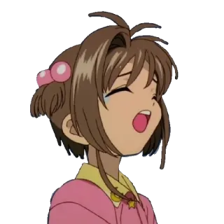 🎈 Sakura Kinomoto Cardcaptor Sakura Anime, Piangere, Sakura, Cardcaptor Sakura, Cartone animato telegram sticker