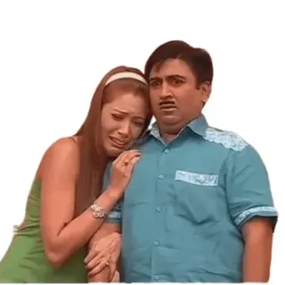 ✳️ Taarak Mehta Ka Ooltah Chashmah série de tv, indiano, casal, triste telegram sticker
