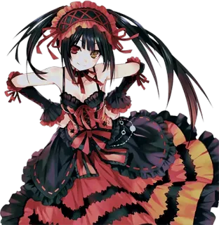 😏 Kurumi Tokisaki Date a Live Anime, Garota, Vestido, Lolita, Gótico telegram sticker