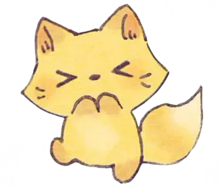 🎉 Katze, süß, Tier, Kätzchen, gelb, Cartoon whatsapp sticker