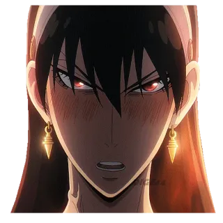 😡 Yor Forger Spy x Family Anime, Yor Forger, Spy x Family, Cartoon, Frau, Wütend telegram sticker