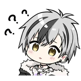 🤨 anime, sticker, chibi, cute, question, manga, boy telegram sticker