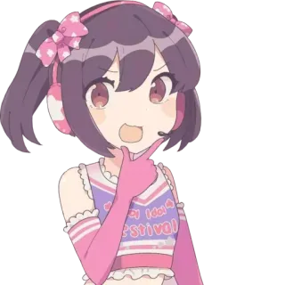 🤔 Happy Idol Festival Anime, Idol, Carino, Cheerleader, Kawaii, Rosa telegram sticker
