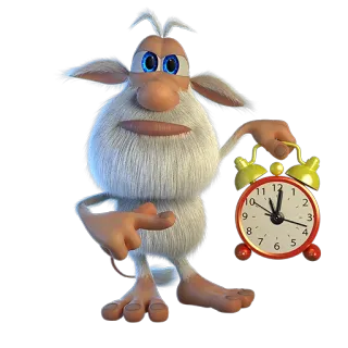⏰ Booba мультфильм, монстр, часы, анимация, милый telegram sticker