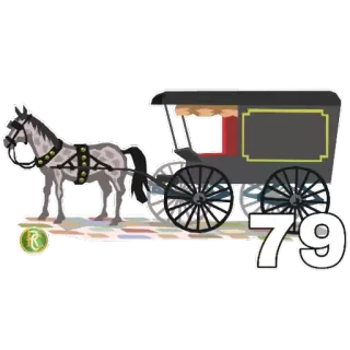 7️⃣ 79 caballo, carruaje, transporte, número, vehículo telegram sticker