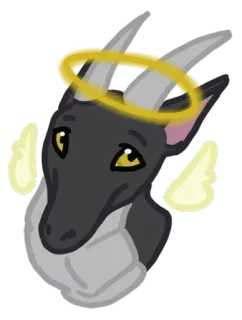 😇 Drache, Engel, Heiligenschein, Fantasy, Cartoon, Flügel, süß telegram sticker