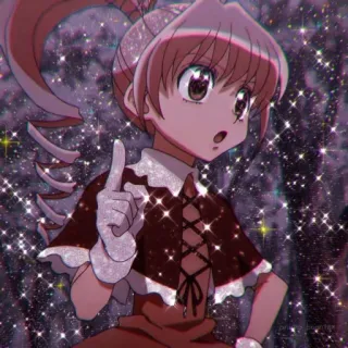 🖤 Anime, Étincelles, Personnage, Mignon, Illustration, Fille, Animation telegram sticker