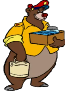 🗃 Baloo TaleSpin Cartoon, Bär, Disney, Käpt'n Balu und seine tollkühne Crew, Balu telegram sticker