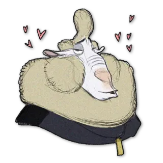 😍 carneiro, ovelha, animal, amor, corações, desenho animado telegram sticker