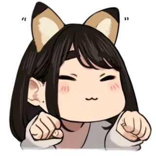 😍 милый, аниме, девушка, каваий, уши, стикер telegram sticker