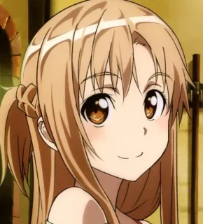 😍 Asuna Yuuki Sword Art Online Anime, Mädchen, Porträt, Cartoon, Lächeln, Asuna, Yuuki whatsapp sticker
