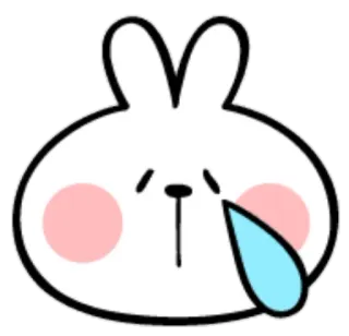 😢 conejo, conejito, triste, llorar, kawaii, lindo telegram sticker