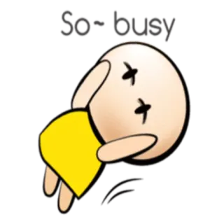 😩 So~ busy 바쁨, 만화, 캐릭터, 피곤, 일, 스트레스 telegram sticker