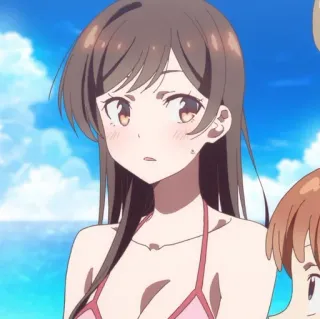 🥥 Chizuru Mizuhara Rent-A-Girlfriend Anime, Cô gái, Bikini, Bãi biển, Chizuru Mizuhara, Bạn gái thuê telegram sticker