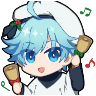 🧑‍🎄 ちび, アニメ, 漫画, かわいい, 音楽, クリスマス telegram sticker
