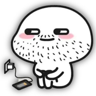 🙂 cartoon, cute, white, ipad, charging telegram sticker