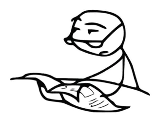 ® boneco palito, leitura, livro, óculos, desenho animado telegram sticker