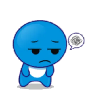 😞 грустный, синий, персонаж, депрессия, мультфильм telegram sticker