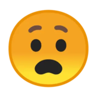😧 emoji, emoticon, shocked, surprised, face, expression telegram sticker