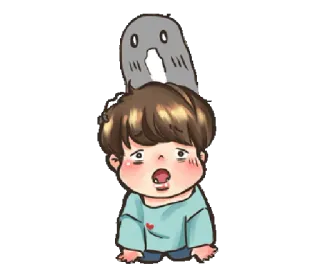 😮 desenho animado, assustado, fantasma, kawaii, fofo, chibi whatsapp sticker