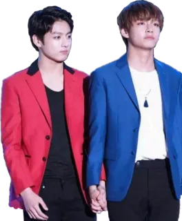👬 people, kpop, men, holding hands, jacket telegram sticker