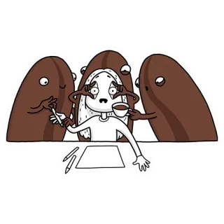 😳 dessin animé, monstre, dessin, artiste, café telegram sticker