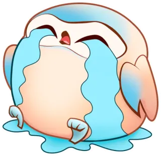 😭 sowa, płaczący, smutny, łzy, kreskówka, słodki, emocja telegram sticker