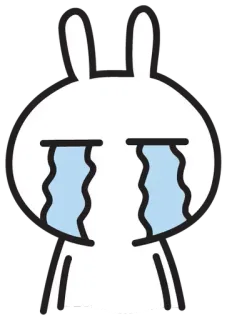 😭 conejo, llorando, triste, dibujos animados, blanco, conejito telegram sticker