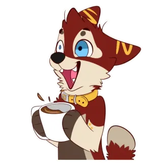 ☕️ perro, animal, café, lindo, dibujos animados, bebida, kawaii, alegre telegram sticker