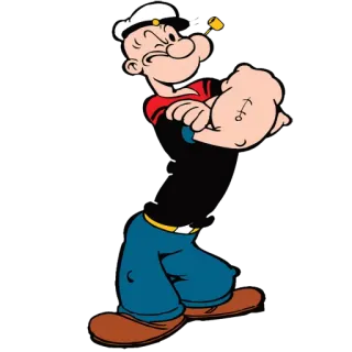 😏 Popeye Desenho animado, Marinheiro, Espinafre, Clássico, Animado, Personagem telegram sticker