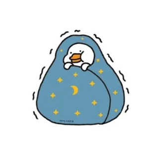 🌟 DENGOBPA duck, blanket, moon, stars, cute, cartoon, sleepy telegram sticker