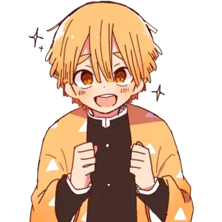 🤩 Zenitsu Agatsuma Demon Slayer Anime, Thanh Gươm Diệt Quỷ, Zenitsu, Sticker telegram sticker