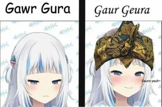 😂 Gawr Gura Gawr Gura
Gaur Geura
Geura yeah~ อนิเมะ, Vtuber, กาวร์, กูร่า, น่ารัก telegram sticker