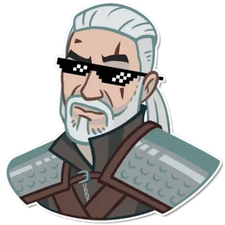 😎 Geralt of Rivia The Witcher witcher, geralt, pixelbrille, gaming, fantasy whatsapp sticker
