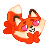 😍 fox, cute, heart eyes, love, animal, cartoon telegram sticker
