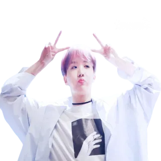 ✌️ J-Hope K-Pop, BTS, cantante, segno di pace, intrattenimento, celebrità, J-Hope whatsapp sticker