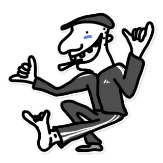 🤙 мультфильм, персонаж, танец, шака, рисунок, иллюстрация whatsapp sticker