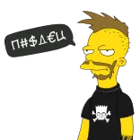 🤦‍♂️ П#$Δ€Ц bart simpson, czaszka, punk, obraźliwy, simpsonowie, naklejka telegram sticker