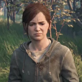 🪶 Ellie The Last of Us видеоигра, персонаж, девушка, серьезный, портрет telegram sticker