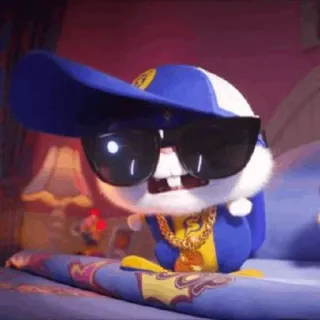 🐰 Snowball The Secret Life of Pets Hase, Gangster, Cartoon, Film, Sonnenbrille, Kette, Figur telegram sticker