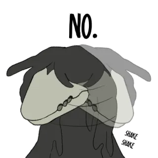 ❌ NO. нет, отрицание, трясти, мультфильм whatsapp sticker