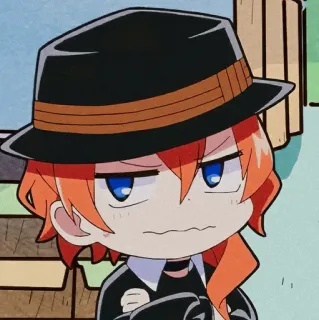 🥐 Chuya Nakahara Bungou Stray Dogs Anime, Manga, Chibi, Charakter, Bungou Stray Dogs, Chuya Nakahara whatsapp sticker