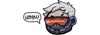 👴 Soldier 76 Overwatch HMPH! видеоигра, overwatch, солдат 76, персонаж, стикер whatsapp sticker