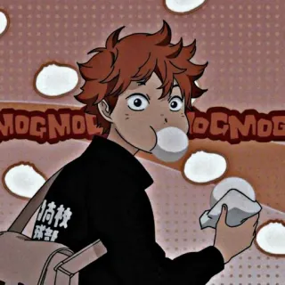 😮 Shoyo Hinata Haikyuu!! anime, haikyuu, shoyo hinata, character, bubblegum telegram sticker