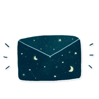 🤑 Umschlag, Nacht, Sterne, Mond, Post, Astronomie, Himmel telegram sticker
