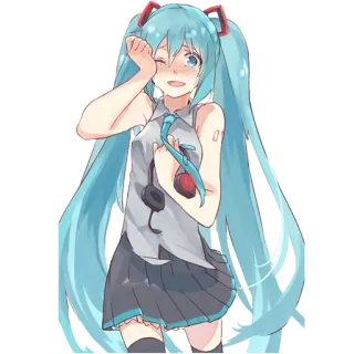 😭 Hatsune Miku Anime, Vocaloid, Mädchen, Cartoon, Süß telegram sticker