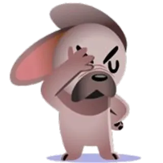 😗 cachorro, desenho animado, gesto, zangado, descontente, chateado telegram sticker